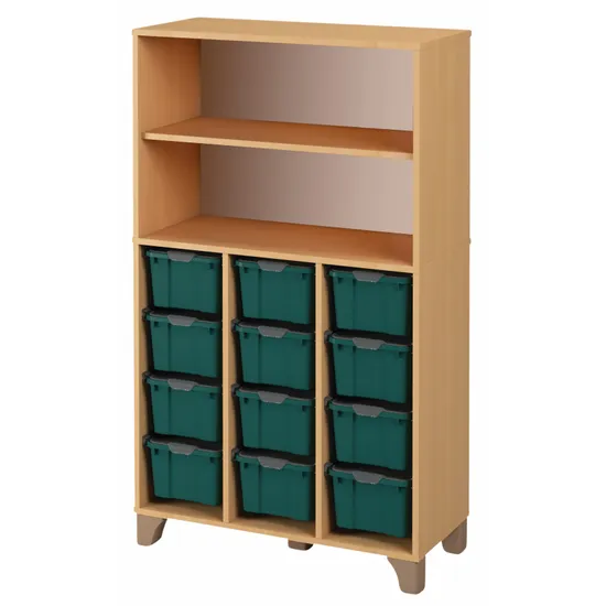 Axima Tote Tray Cabinet with 12 Large Blue Trays - 155 cm (H)