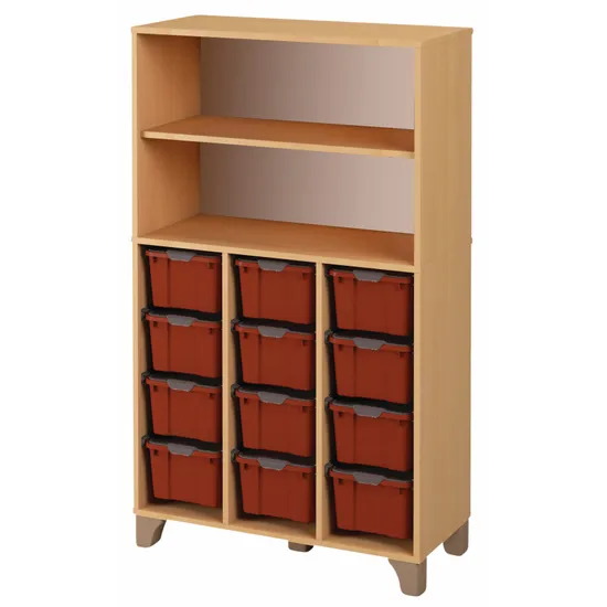 Axima Tote Tray Cabinet with 12 Large Terracotta Trays - 155 cm (H)