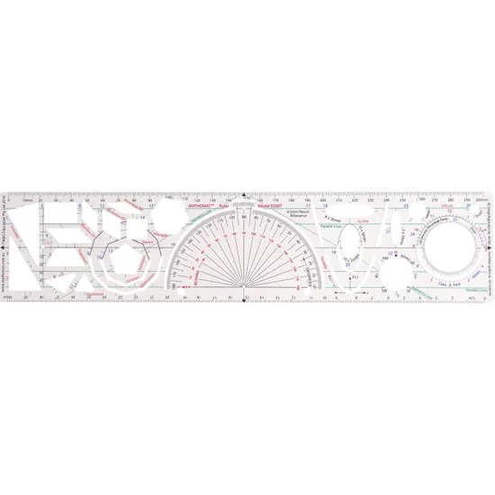 Mathomat R300T - Geometry Ruler Template - Modern Teaching Aids NZ