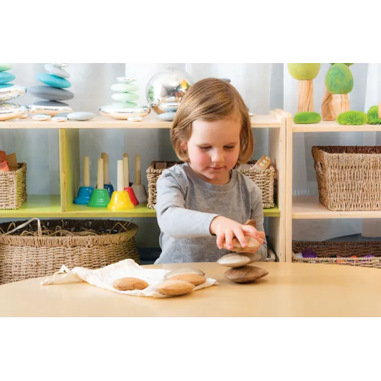 Wooden Pebbles - Set of 9 - Modern Teaching Aids NZ