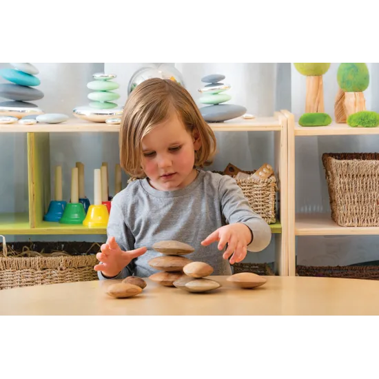 Wooden Pebbles - Set of 9 - Modern Teaching Aids NZ