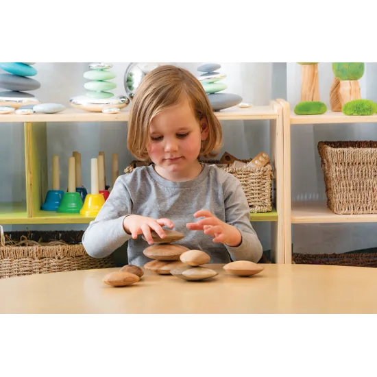 Wooden Pebbles - Set of 9 - Modern Teaching Aids NZ