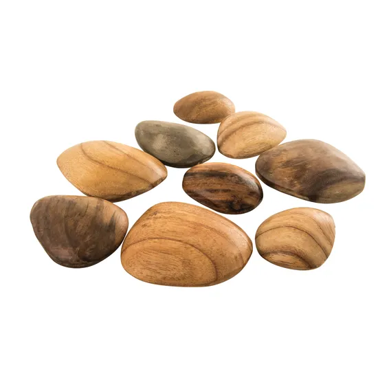 Wooden Pebbles - Set of 9 - Modern Teaching Aids NZ