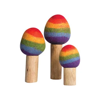 Rainbow Felt Trees Set of 3 - Modern Teaching Aids NZ