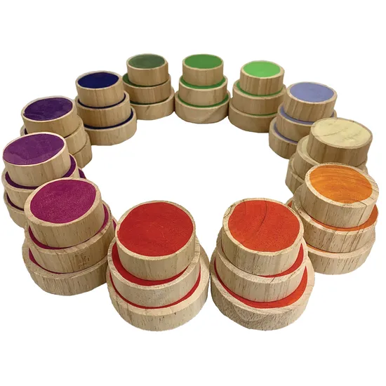 Coloured Wooden Discs - 36 pieces - Modern Teaching Aids NZ