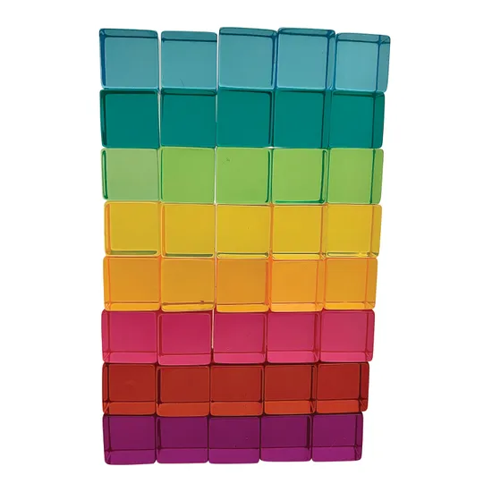 Transparent Lucite Blocks - 40 pieces - Modern Teaching Aids NZ