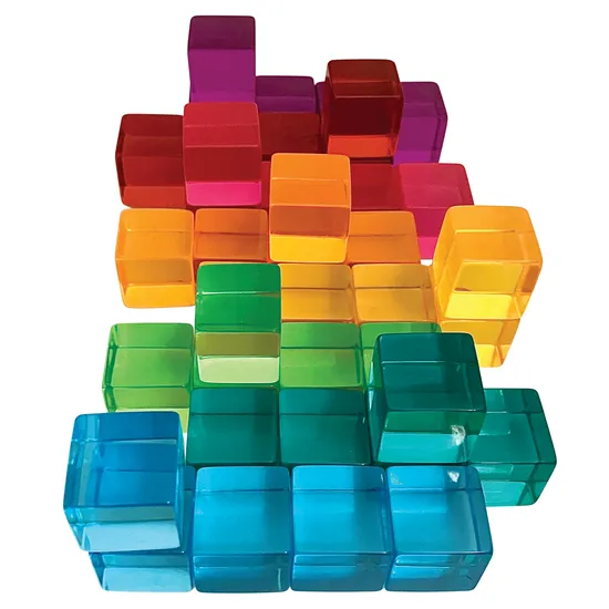 Transparent Lucite Blocks - 40 pieces - Modern Teaching Aids NZ