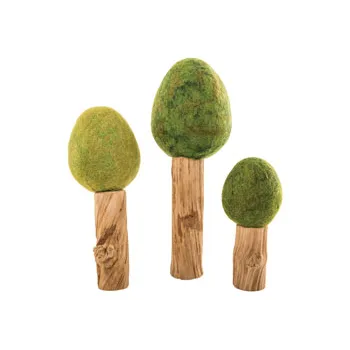 Felt & Wood Trees - Set of 3 - Modern Teaching Aids NZ