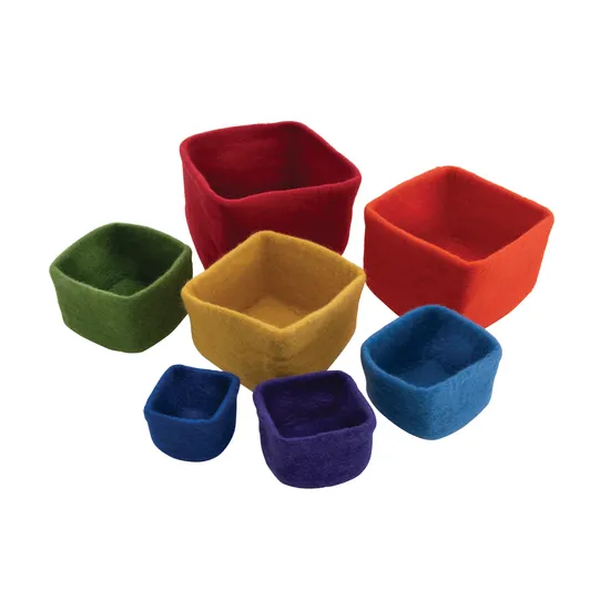 Fair Trade - Felt Rainbow Storage & Stacking Cubes - Modern Teaching Aids NZ