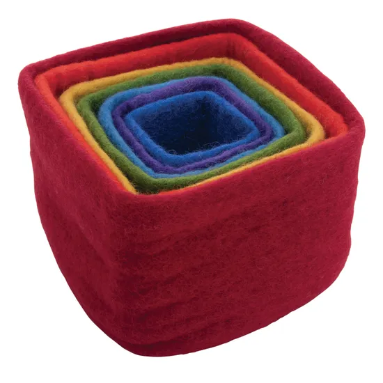 Fair Trade - Felt Rainbow Storage & Stacking Cubes - Modern Teaching Aids NZ