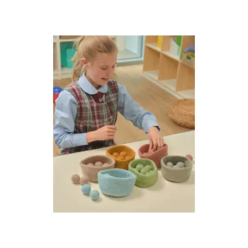 Earth Tones Balls & Bowl Set of 6 - Modern Teaching Aids NZ