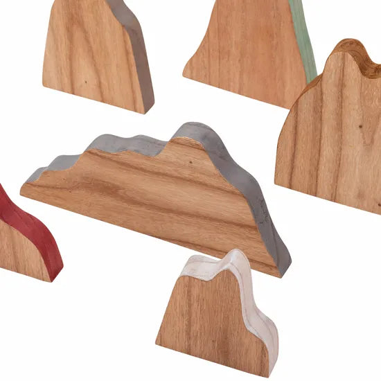 Wooden Mountains - Set of 7 - Modern Teaching Aids NZ