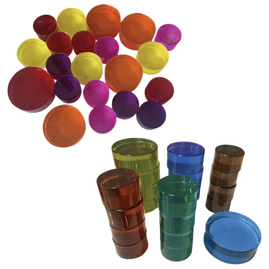 LG Mandala Lucite Pegs Hot Tone 21 Pieces