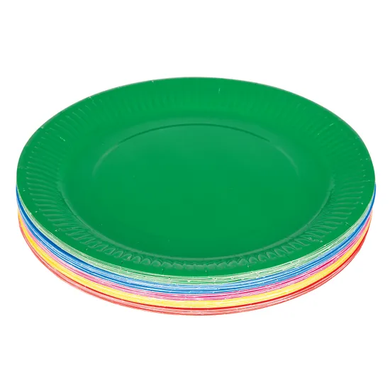 Coloured Round Paper Plates 18 cm - Pack of 50