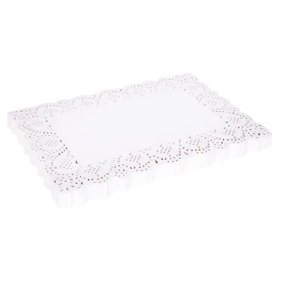 White Rectangle Paper Doilies 35 cm - Pack of 50