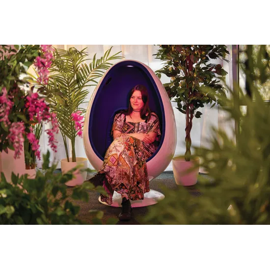 Blue Egg Chair With Lights And Speakers