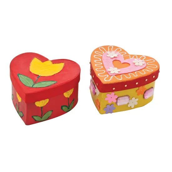 Papier Mache Boxes Heart - Pack of 6 - Modern Teaching Aids NZ