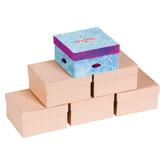 Papier Mache Square Boxes - Pack of 6 - Modern Teaching Aids NZ
