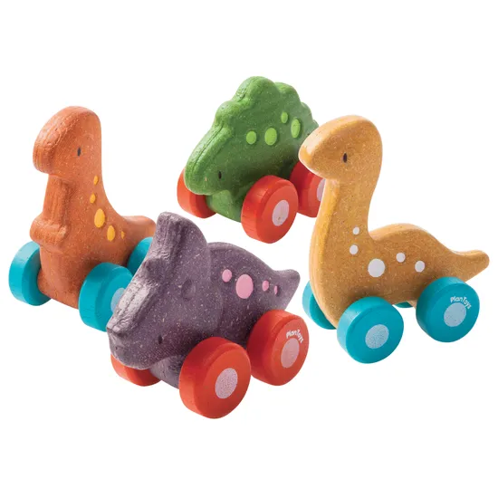 PlanToys - Dinosaur Car Set of 4 - Modern Teaching Aids NZ