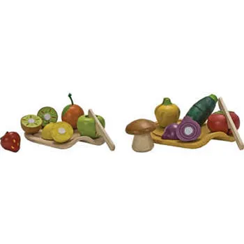 Plan Toys - Fruit & Veg Chopping Set of 2 - Modern Teaching Aids NZ
