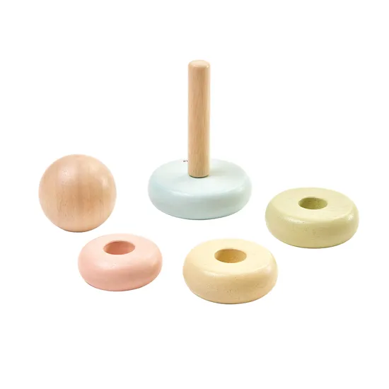 PlanToys - First Stacking Ring - Pastel - Modern Teaching Aids NZ