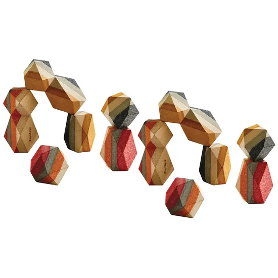 PlanToys - Geo Stacking Blocks - 24 pieces