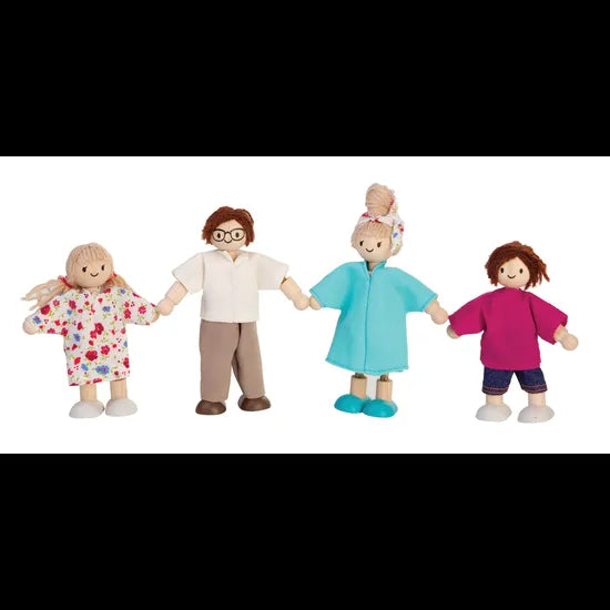PlanToys - Green Dollhouse & Doll Family - Modern Teaching Aids NZ