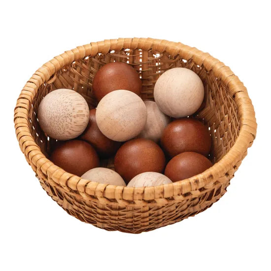 Two Tone Wooden Balls - 35 mm - Set of 12 - Modern Teaching Aids NZ
