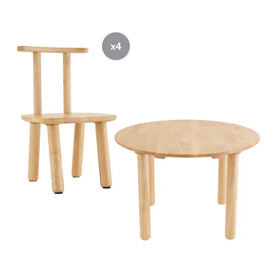 Timber Table & 4 Chair Set