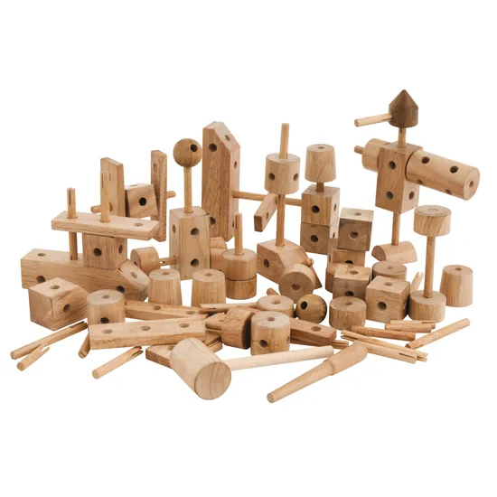 Wooden Construction Set - 85 pieces - Modern Teaching Aids NZ
