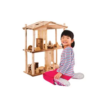 Wooden Doll House & Furniture Kit