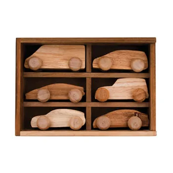 Wooden Cars - Set of 6 - Modern Teaching Aids NZ