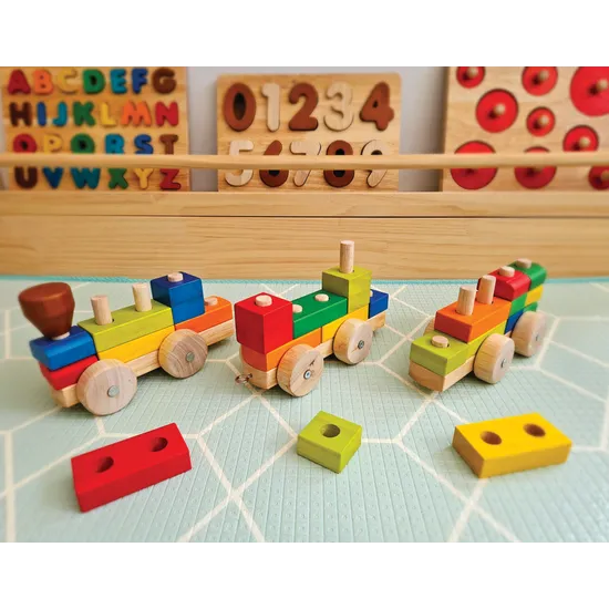 Stack and Pull Wooden Train