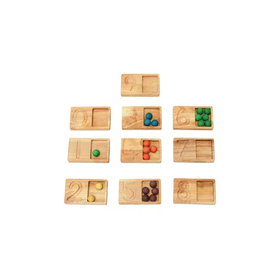 Wooden Number Tracing & Counting Trays - Fine Motor & Numeracy, Set of Trays - Modern Teaching Aids NZ