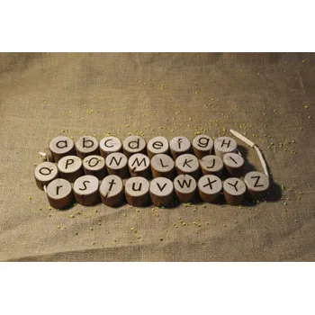 Alphabet Threading Set - Uppercase Letters, Laces Included - Modern Teaching Aids NZ