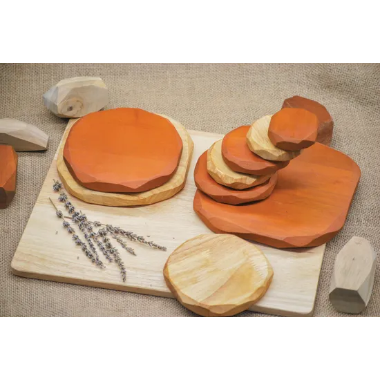 Two Tone Natural Stacking Stones - Set of 9 - Modern Teaching Aids NZ