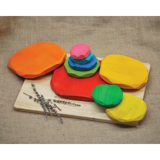 Coloured Stacking Stones - Set of 9 - Modern Teaching Aids NZ