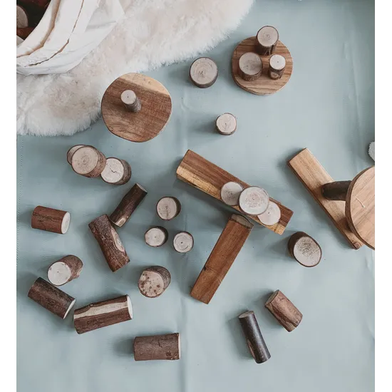 Natural Tree Blocks - 106 pieces - Modern Teaching Aids NZ