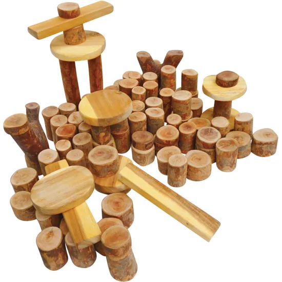 Natural Tree Blocks - 106 pieces - Modern Teaching Aids NZ