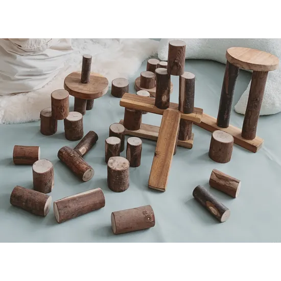 Natural Tree Blocks - 106 pieces - Modern Teaching Aids NZ