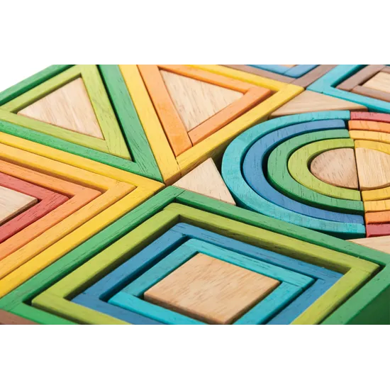 Geometric Rainbow Blocks - 38 pieces - Modern Teaching Aids NZ