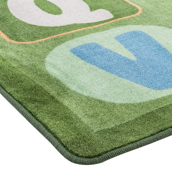 Green Alphabet Rug - 3 (L) x 2 (W) m - Modern Teaching Aids NZ