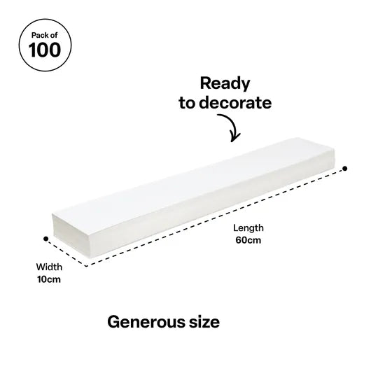 Cardboard White Sentence strips 10x60cm - Pack 100 - Modern Teaching Aids NZ