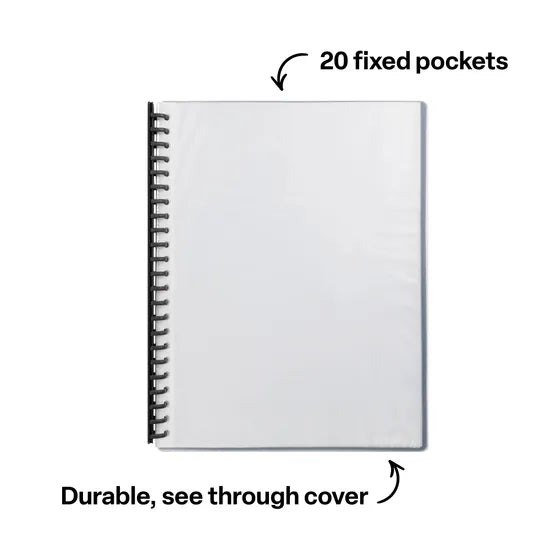 Display Book A4 Clear Cover 20 Pocket - Modern Teaching Aids NZ