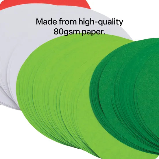 Christmas Paper Circles 120mm - Pack of 100 - Modern Teaching Aids NZ