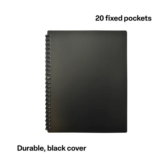 Display Book A4 Black 20 Pocket - Modern Teaching Aids NZ