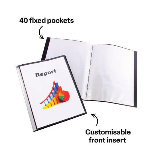 Display Book with insert cover A4 40 pockets - Modern Teaching Aids NZ