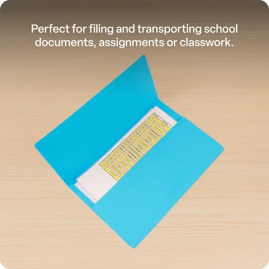 Document Wallet Foolscap Blue - Modern Teaching Aids NZ