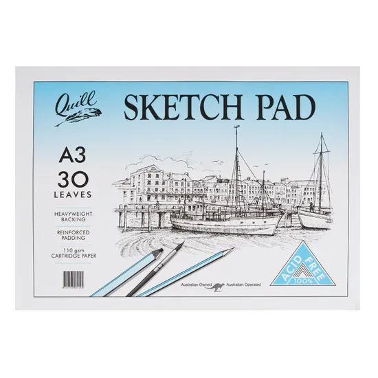 Quill Sketch Pad A3 110gsm - 30 Sheets - Modern Teaching Aids NZ