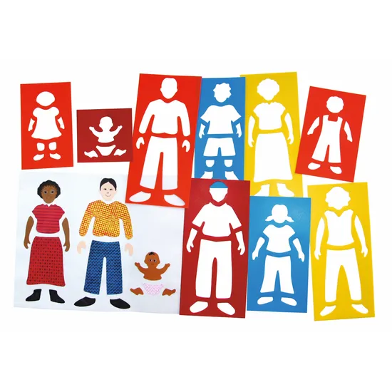 Family Portrait Stencils - Pack of 9 - Modern Teaching Aids NZ